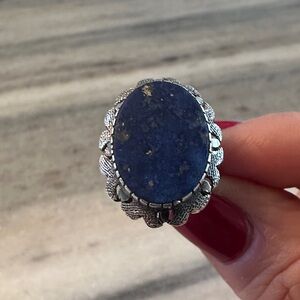 Lapis stone and sterling silver ring